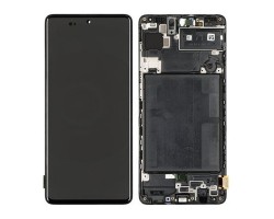 Kijelző Samsung Galaxy A71 (SM-A715F) előlap + LCD kijelző + érintőpanel komplett kerettel fekete GH82-22152A 